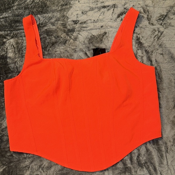 NWT Sincerely Jules Bright Red Corset Crop Top (XL) - Picture 1 of 5